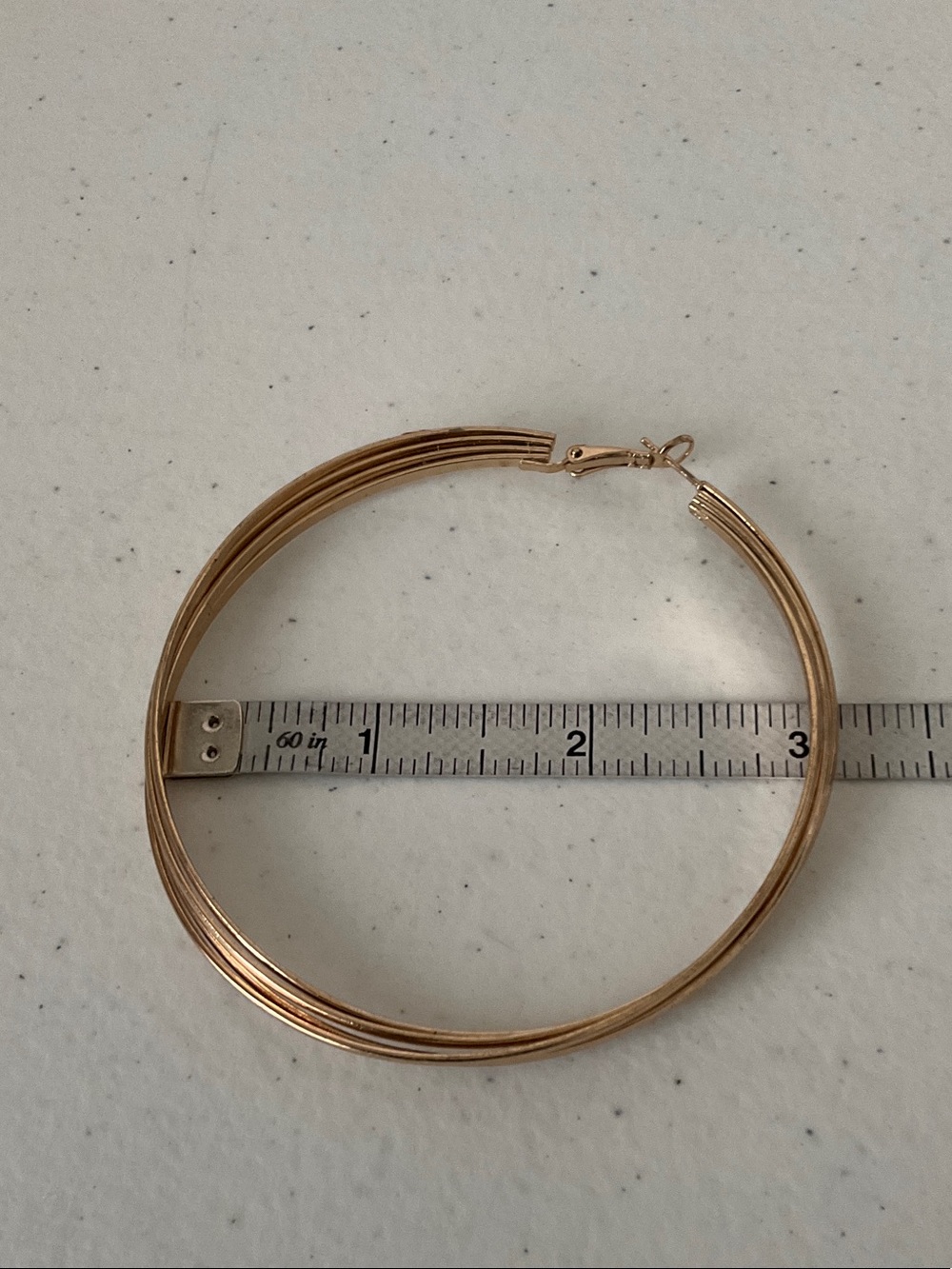 Gold Tone Multi-Strand Hoop Earrings - Picture 5 of 6